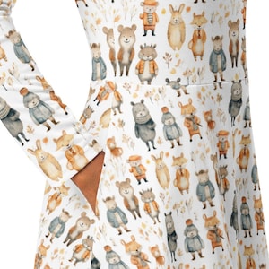 Forest Animals Dress, Cute Creatures in Clothes