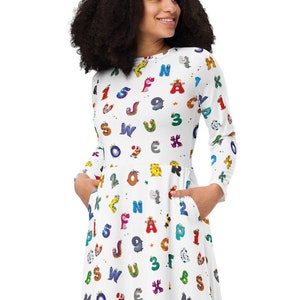 Monster Alphabet Dress, Teacher Dress, Fun Classroom Outfit, Miss Frizzle Dress, Fun Teacher Outfit, Alphabet Outfit, Teacher Gift, School
