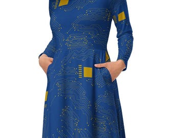 Computer Nerd Dress, Circuit Board Outfit, Women in STEM, Programmer Gift, Techie Gift, Computer Programmer Gift, Gift for IT, IT Department