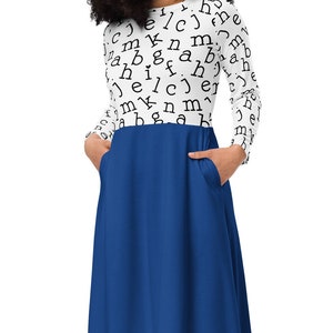 Vestido Alfabeto Azul Royal com Bolsos
