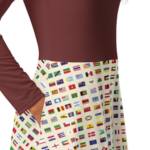 Langärmliges Midikleid mit All-Over-Print