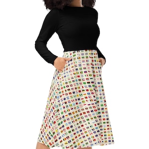 World Flaggen Outfit, Kleid für Lehrer, Kleid für World Event, Einheit und Frieden Kleid