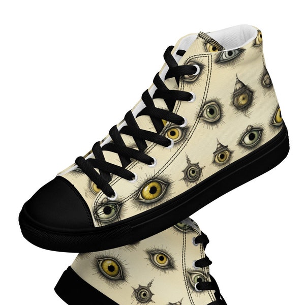 Eyeball High Top Sneakers, Quirky High Tops