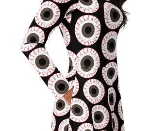 Eyeball Dress, Creepy Cute Dress, Spooky Cute, Halloween Dress, Horror Art Print, Optometrist Dress, Optometry School, Eye Doctor Dress