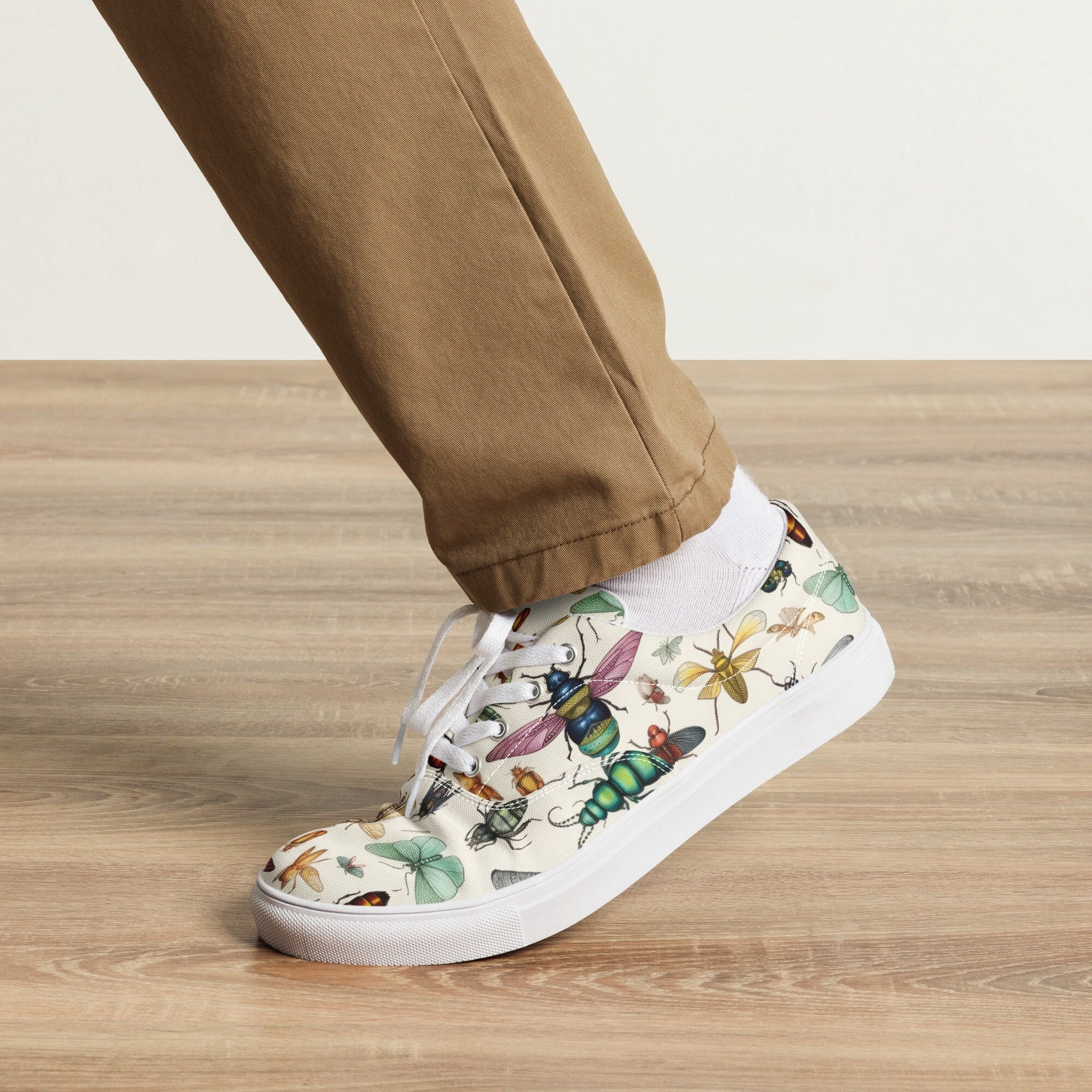 Insect Men's Lace Up Canvas Sneakers, Insect Men's Canvas Shoes, Entomologist, Bug Lover