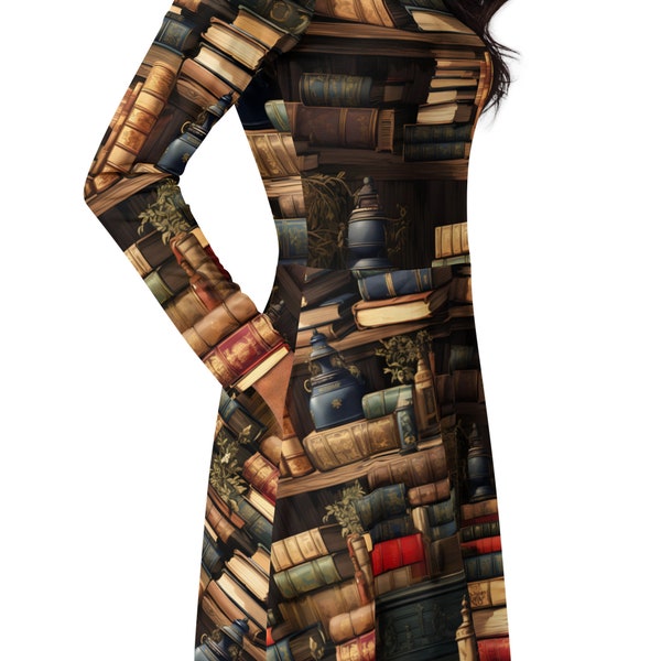 Bookshelf Dress, Librarian Dress, Bookworm Gift, English Teacher, Book Club Dress, Bookish Dress