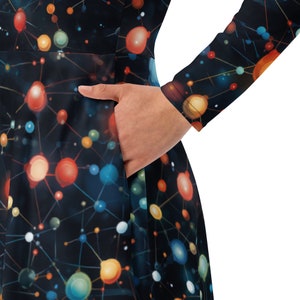 Abito atomi, abito per insegnante di scienze, regalo per insegnante di scienze, abito scientifico, donne nella scienza, aula di scienze
