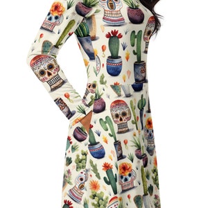 Dia De Los Muertos Dress, Day of The Dead Dress, Hispanic Heritage, Sugar Skull, Day of the Dead, Mexican Clothing, Skeleton Shirt