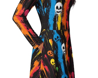 Colorful Skeleton Dress, Colorful Halloween Dress, Halloween Dress for Art  Teacher, Art Teacher Halloween Outfit, Dress for Teacher - Etsy