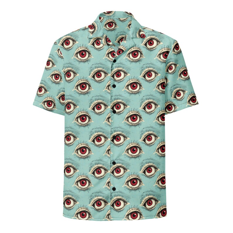 Eyeball Shirt, Goblincore Hawaiian Shirt, Weirdcore Shirt, Funky Shirt, Quirky Teacher Outfit