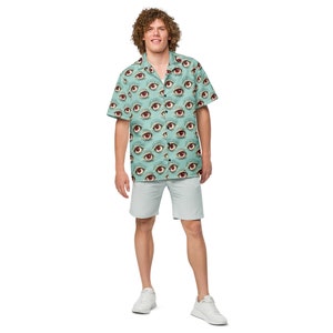 Eyeball Shirt, Goblincore Hawaiian Shirt, Weirdcore Shirt, Funky Shirt, Quirky Teacher Outfit