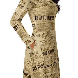 Romeo and Juliet Dress, Shakespeare Dress, English Teacher Dress, Literary Dress, Librarian Dress, English Major Gift, Shakespeare Gift