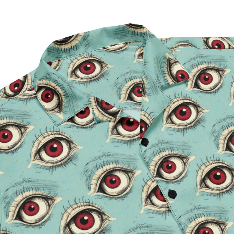 Eyeball Shirt, Goblincore Hawaiian Shirt, Weirdcore Shirt, Funky Shirt, Quirky Teacher Outfit
