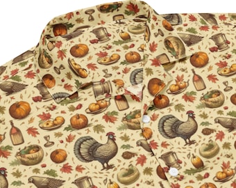 Mens Thanksgiving Shirt, Gift for Him, Mens Thanksgiving Button Up, Guys Fashion, Mens Holiday, Thanksgiving Dinner Shirt, Friendsgiving