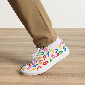 Bunte Zahlen Herren Segeltuchschuhe