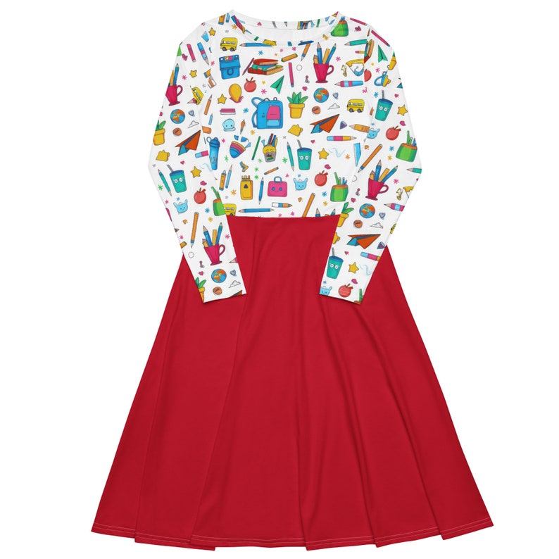 School Supplies Dress Teacher Dress Cute Teacher Outfit Etsy