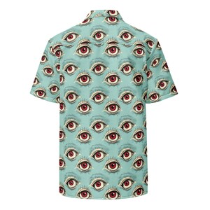 Eyeball Shirt, Goblincore Hawaiian Shirt, Weirdcore Shirt, Funky Shirt, Quirky Teacher Outfit