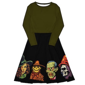 Vintage Horror Dress For Women, Scary Movies Dress, Monsters Dress, Horror Print