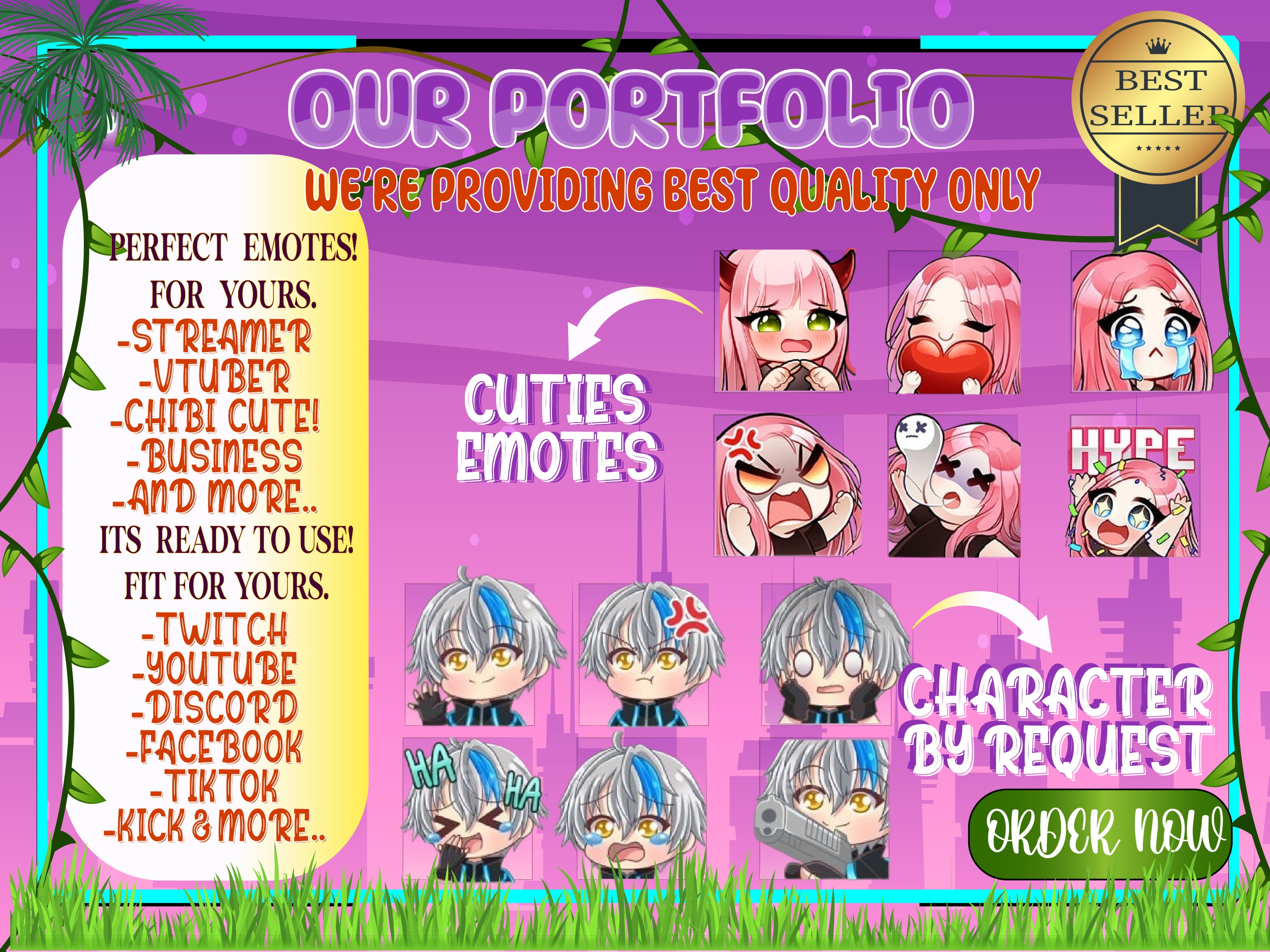 9x Custom Animated Emotes Emojis Sub Emotes for Your Twitch - Etsy