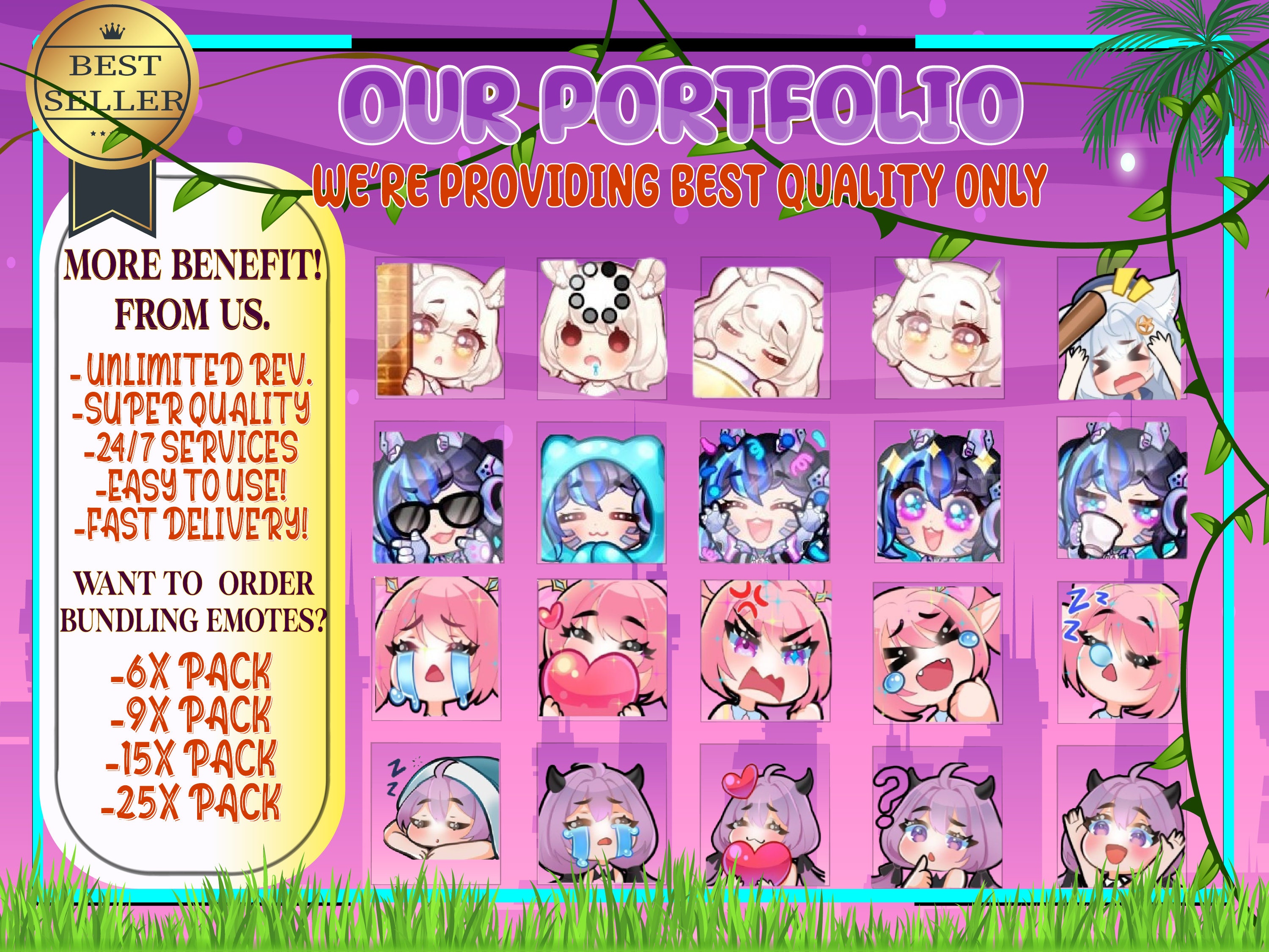 9x Custom Animated Emotes Emojis Sub Emotes for Your Twitch - Etsy