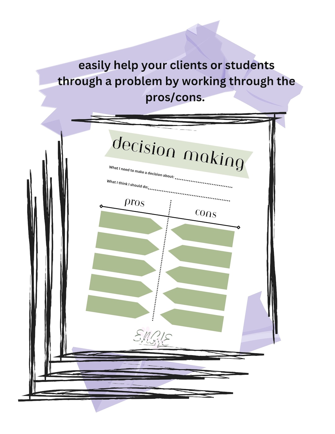 Decision-making Tree - Printable Worksheet and Guide for Clients and ...