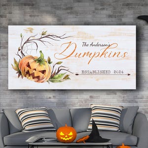 Personalized Pumpkin Patch Sign – Custom Fall Wall Decor with Family Name – Autumn Harvest Metal Sign
