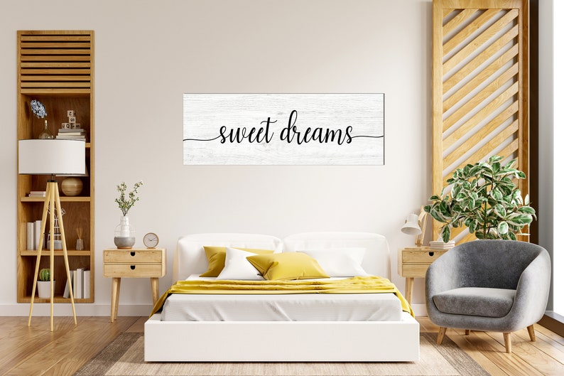 Sweet Dreams Sign Canvas Print Poster Wall Art Bedroom Decor Gift for Her Anniversary Gift