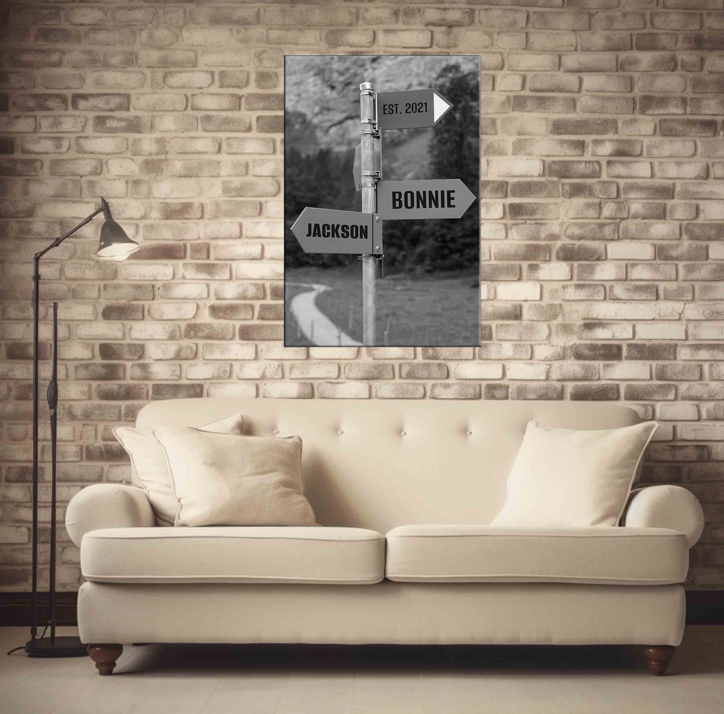 Custom Intersection Name Street Sign Canvas Vintage Valentine's Day ...