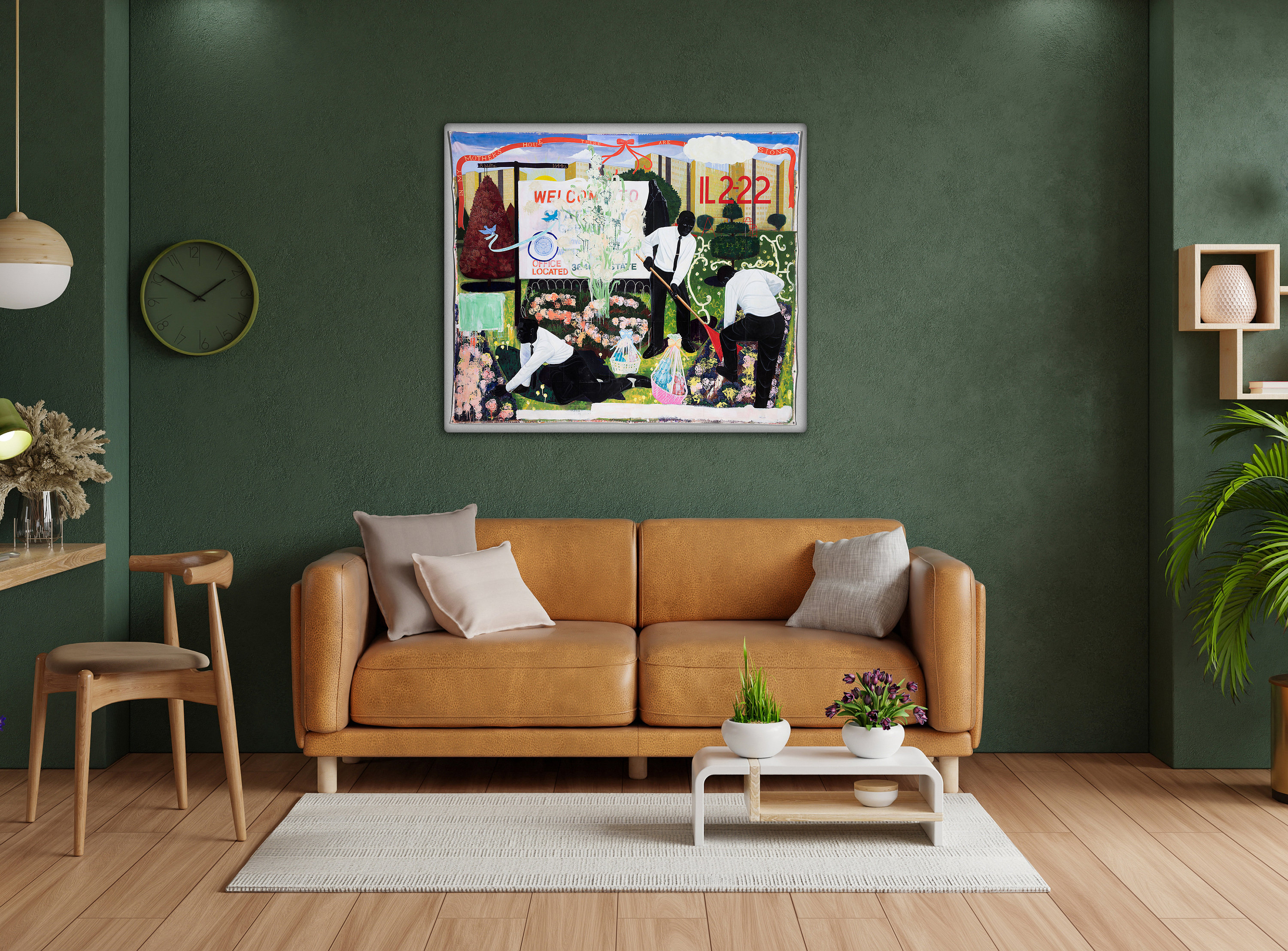 Many Mansions Canvas Wall Art Kerry James Marshall 1994 Black Figures