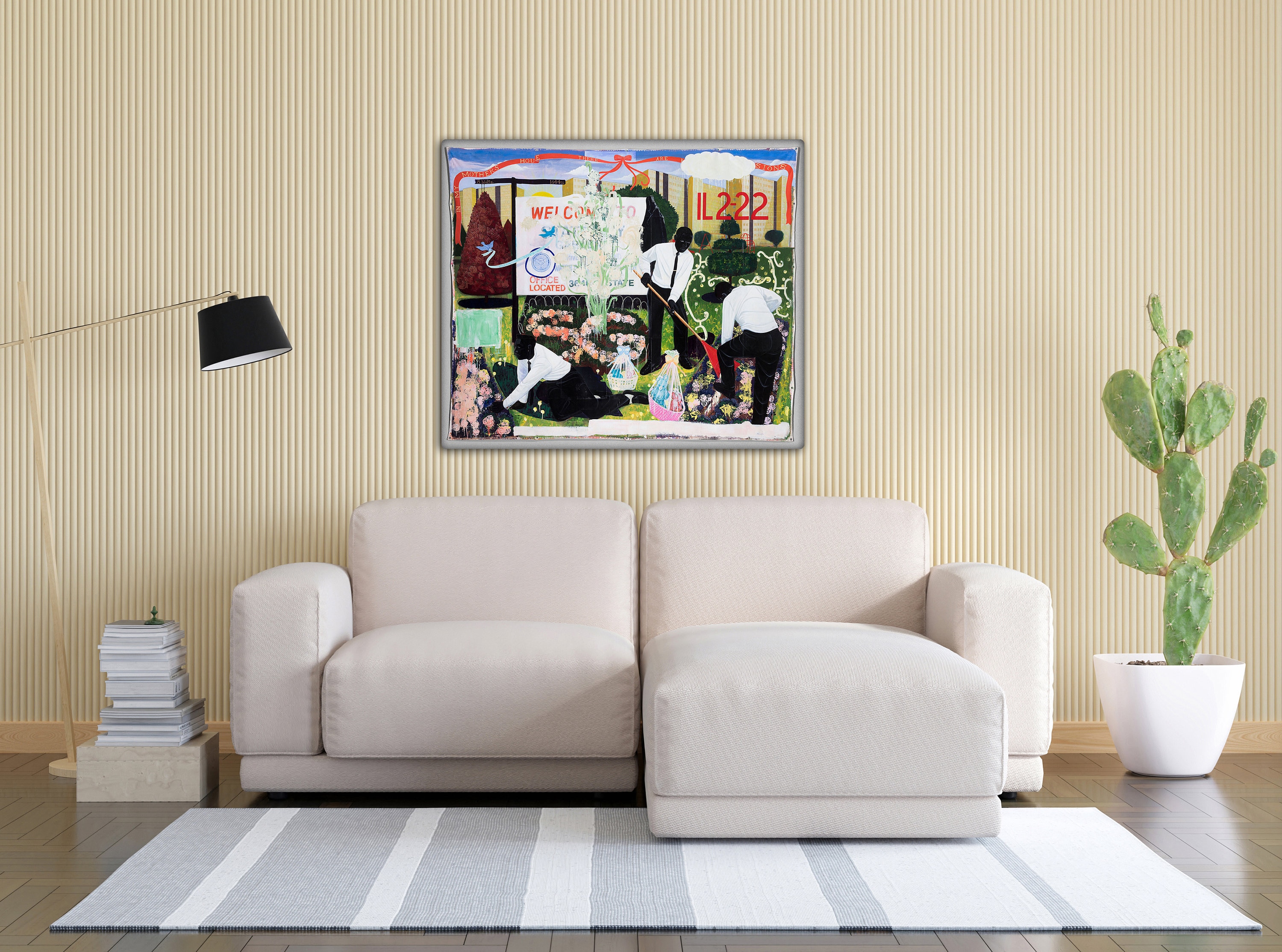 Many Mansions Canvas Wall Art Kerry James Marshall 1994 Black Figures