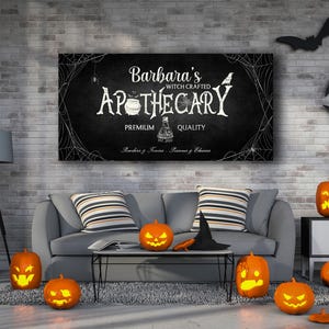 Hexe Apotheker Halloween Wand Kunst - Personalisiertes Metall Schild für Gruselige Küche oder Zaubertränke Raum - Halloween Wand Dekor