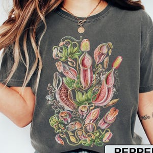 Carnivorous Plant Shirt Comfort Colors Vintage Art Illustration Gardening Gift for Indoor Gardeners Nepenthaceae Nepenthes Plant Lover Gifts