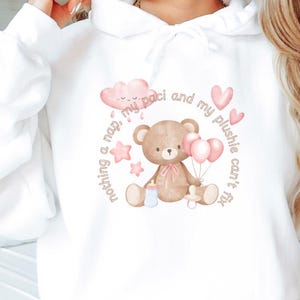 ABDL Hoodie Teddy Bear Agere Hooded Sweatshirt ABDL Clothes Age Regression Hoody Adult Pacifier Sweater ABDL Gifts Agere Gift