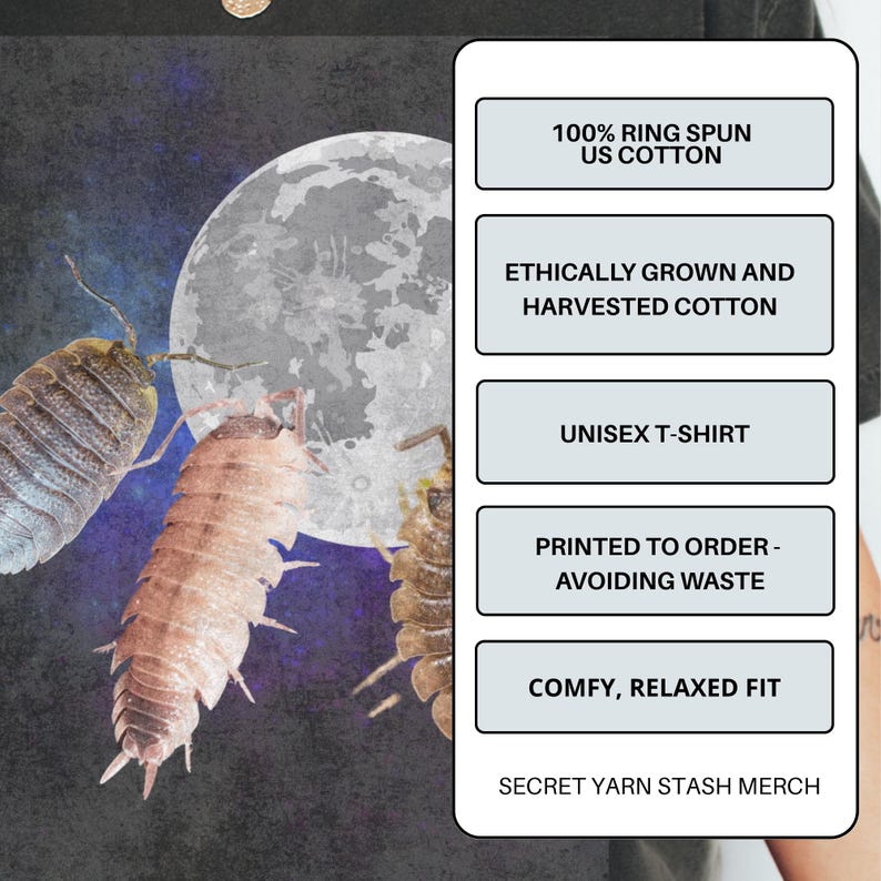 Isopods Shirt Isopod Pill Bugs Insect Shirt Entomology Naturalist Bug Gift Weird Stuff Goblincore Dark Cottage Core Naturecore Whimsigoth image 4