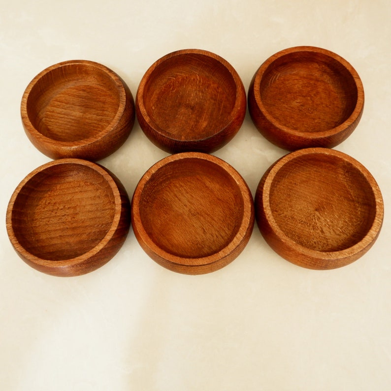 Acacia Wood Snack and Decorative Set Unique Natural Wood Bowls Handmade Kitchen Decor Carved Kitchenware image 7