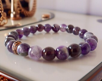 Handmade Amethyst Bracelet | Reduce Stress and Find Balance! | Mauve | Unisex | Natural