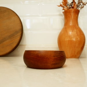 Acacia Wood Snack and Decorative Set Unique Natural Wood Bowls Handmade Kitchen Decor Carved Kitchenware image 4