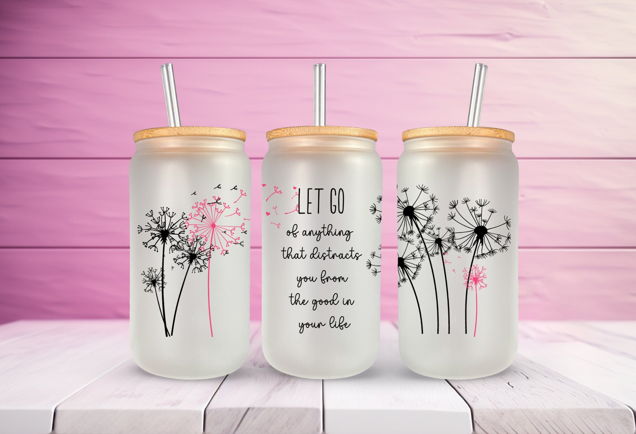 Floral Glass Can Wrap: 16oz Libbey Sublimation Design (PNG, SVG) - Etsy