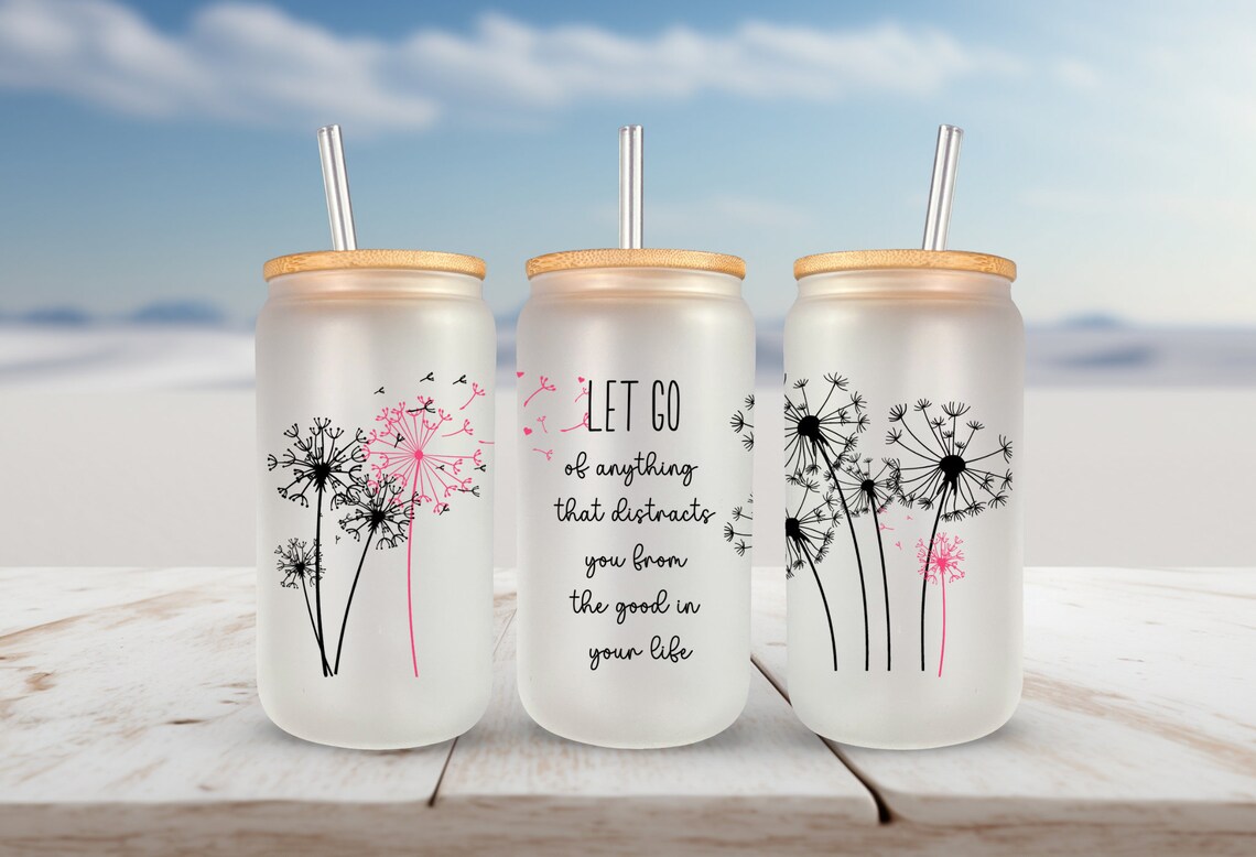 Floral Glass Can Wrap: 16oz Libbey Sublimation Design (PNG, SVG) - Etsy