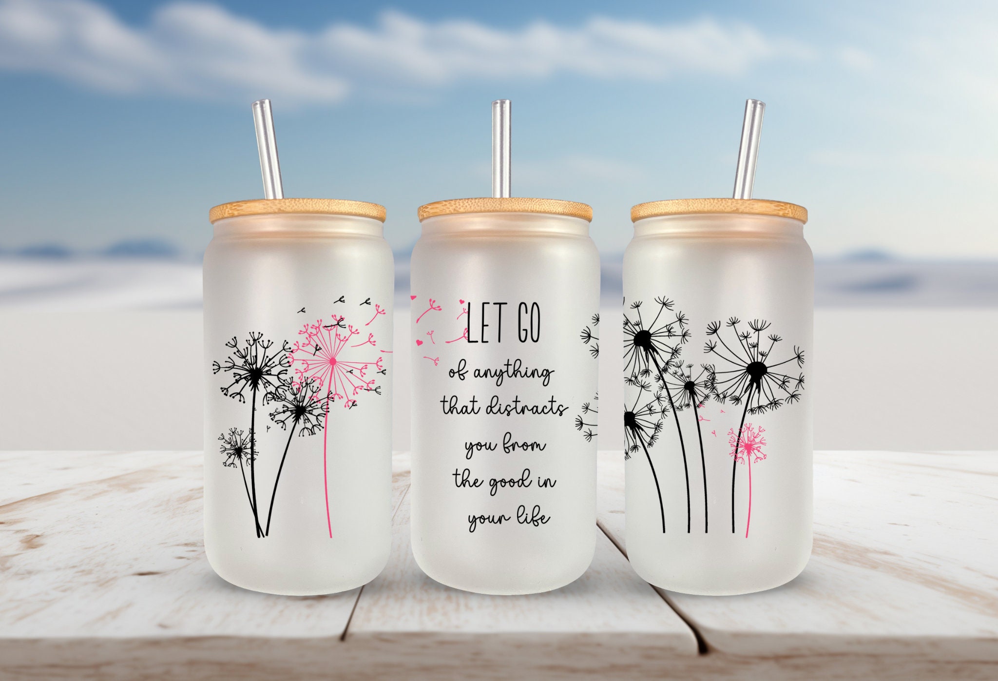 Floral Glass Can Wrap: 16oz Libbey Sublimation Design (PNG, SVG) - Etsy