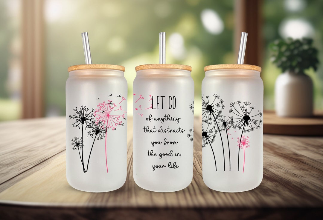 Floral Glass Can Wrap: 16oz Libbey Sublimation Design (PNG, SVG) - Etsy