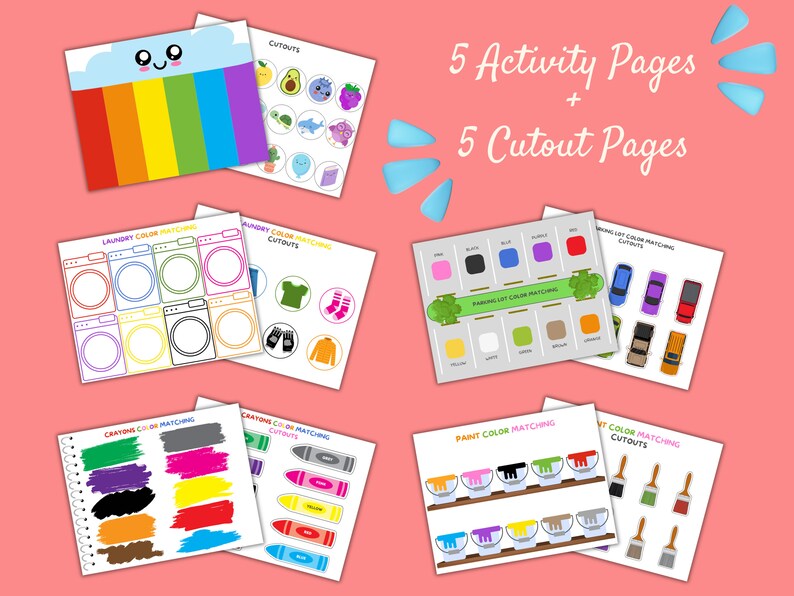 Printable Color Matching Acvtivity Bundle for Toddlers Kids - Etsy