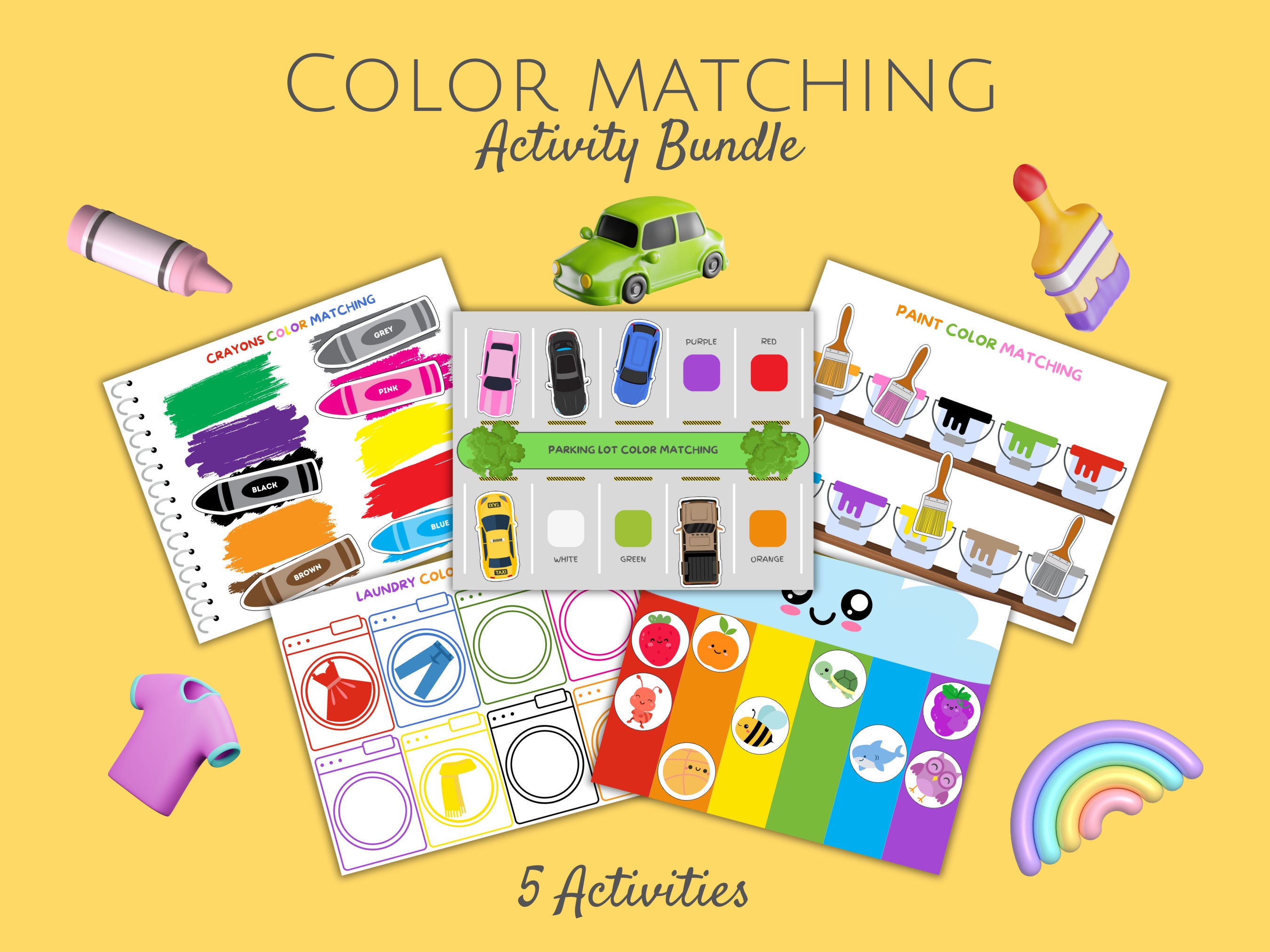 Color Matching Party Printable Color Matching Acvtivity Bundle for Toddlers Kids - Etsy
