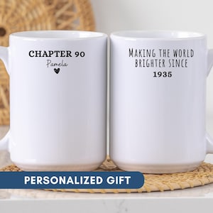 90th Birthday Gift, making the world brighter since mug, Senior birthday, personalized gift for grandma grandpa, milestone birthday gifts