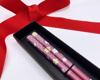Japanese Wooden Chopsticks -Sakura - Cherry Blossom Chopsticks for Adult- Non-Slip - Made in Japan -Japanese Gift