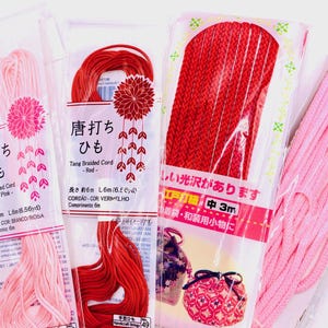 4-Piece Japanese Craft Cord Bundle – Tang Braided & Decorative Cords for Bracelet Making, Kumihimo, DIY – Made in Japan - Bag Making - Knots