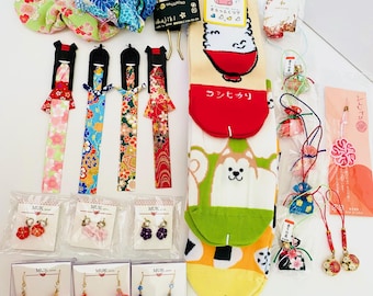 Japanese Kawaii Mystery Box -Made in Japan - Japanese Lucky Charm-  Kimono Bookmark -Cute Accessories -Gift for Her- Japanese Bag Charm
