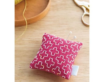 DIY Sashiko Kit-Pin Cushion Kit for Beginners - Japanese Embroidery -Japanese craft  kit- craft gifts for her- sashiko needle fabric pattern