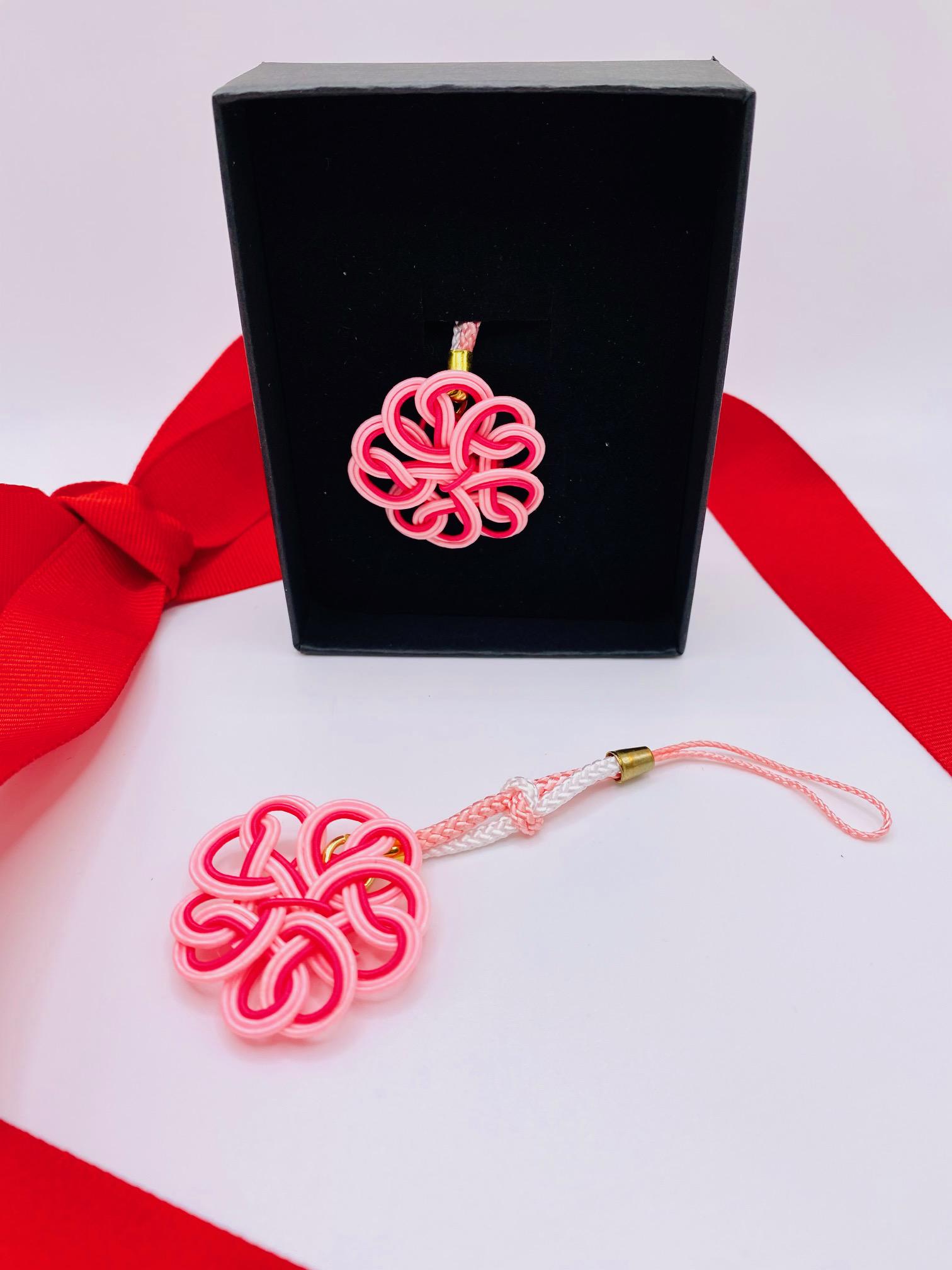 Mizuhiki Knot Cherry Blossom Bag Charm – Japanese Gift - Sakura
