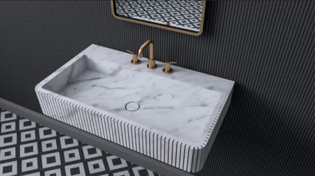 Rectangular Luxurious Marble Sink Marble Bathroom Sink - Etsy